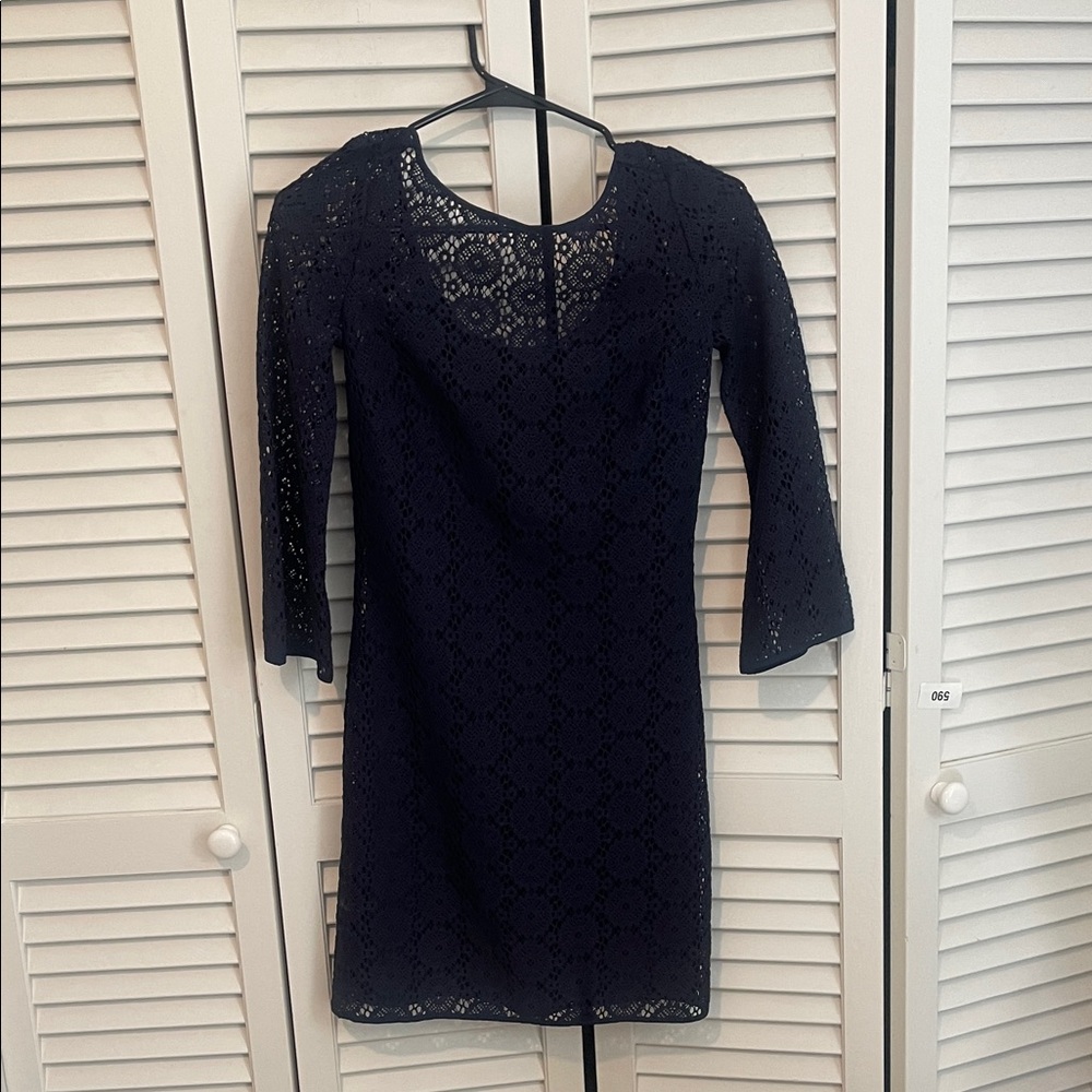 Lilly Pulitzer Navy Long Sleeve Lace Dress